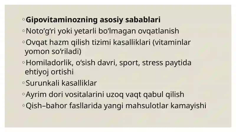 GIPOVITAMINOZ VA GIPERVITAMINOZ HOLATLARDA MODDA ALMASHINUVINING BUZILISHI 3