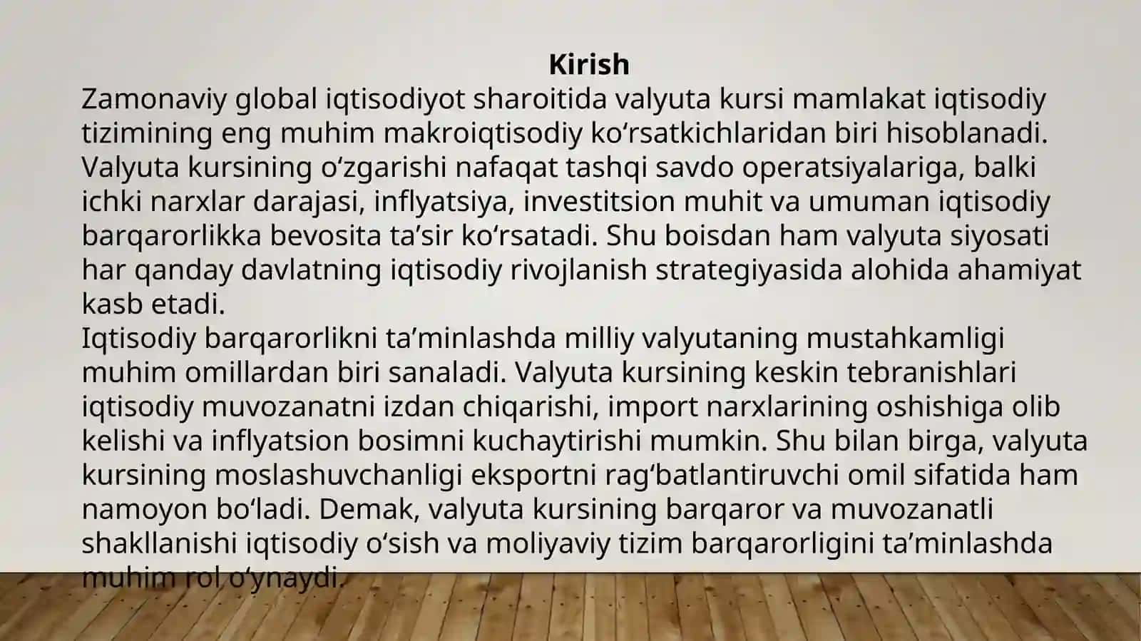 Valyuta kursining iqtisodiy barqarorlikka taʼsiri. Oʻzbekiston tajribasi 3