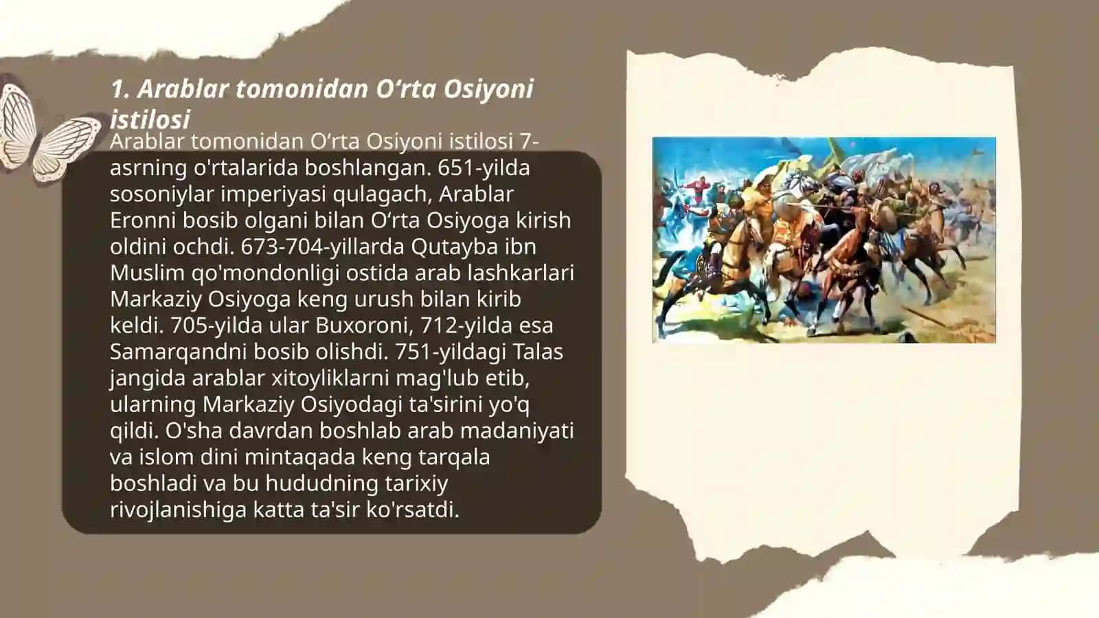 Arablar tomonidan Oʻrta Osiyoni istilosi 3