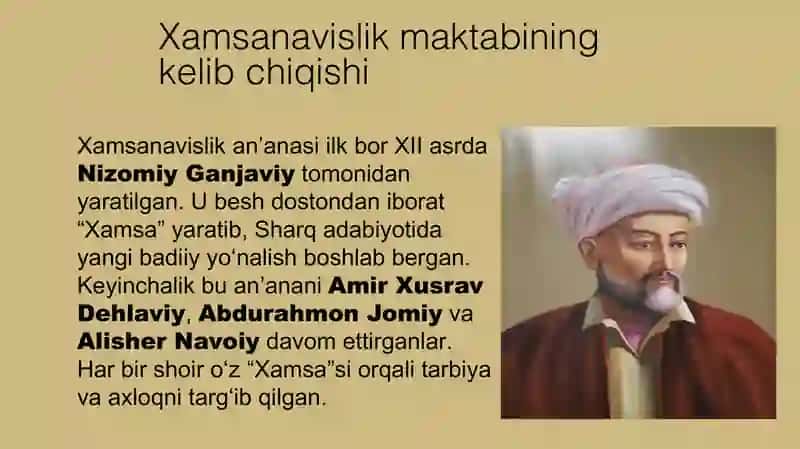 XAMSANAVISLIK taqdimot (slayd) 3