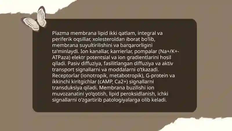 Membranalar orqali signallarni o‘tkazilishi 3