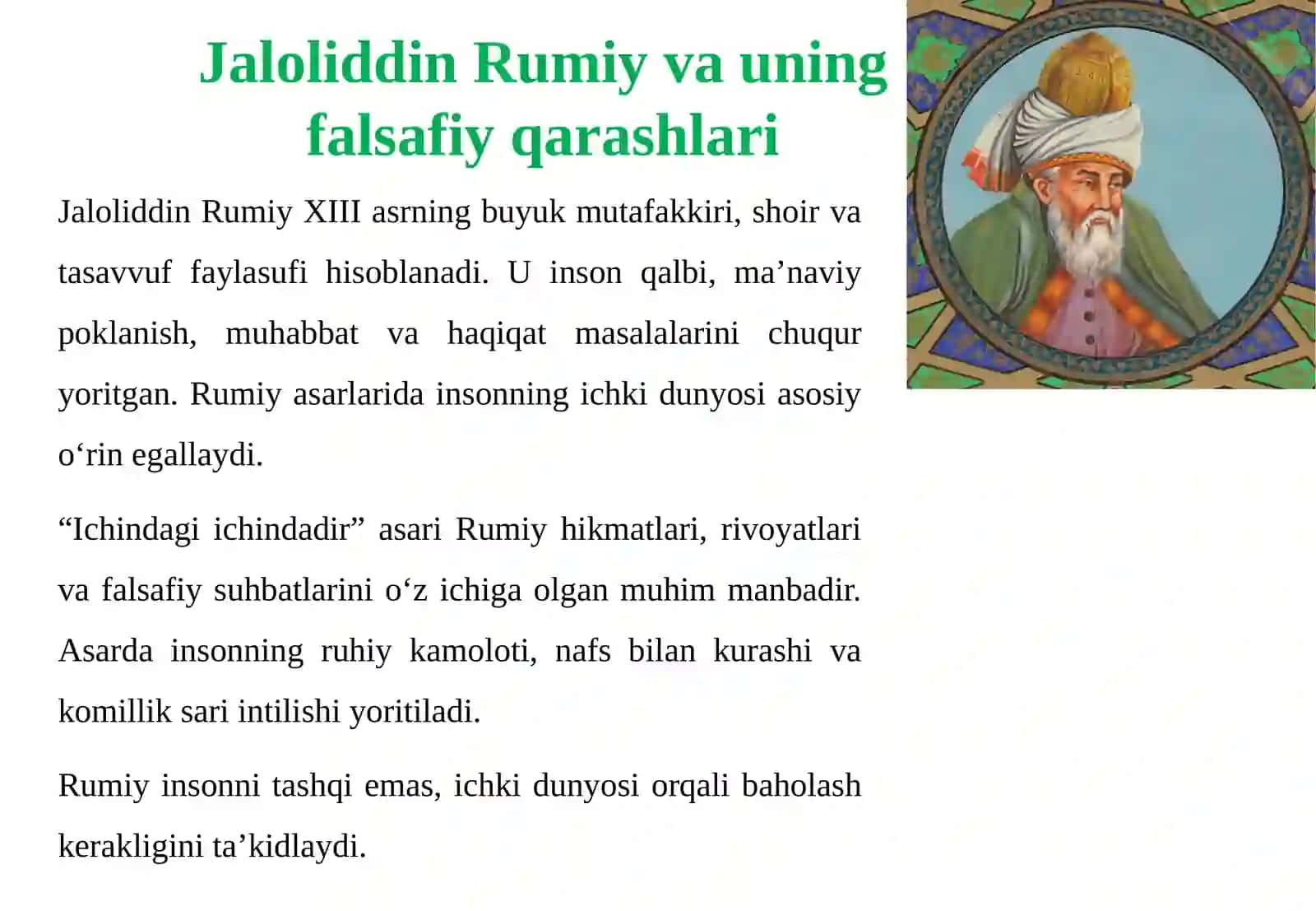 Jaloliddin Rumiyning “Ovchi va lochin” rivoyatining mohiyati va uning tarbiyaviy ahamiyati 3