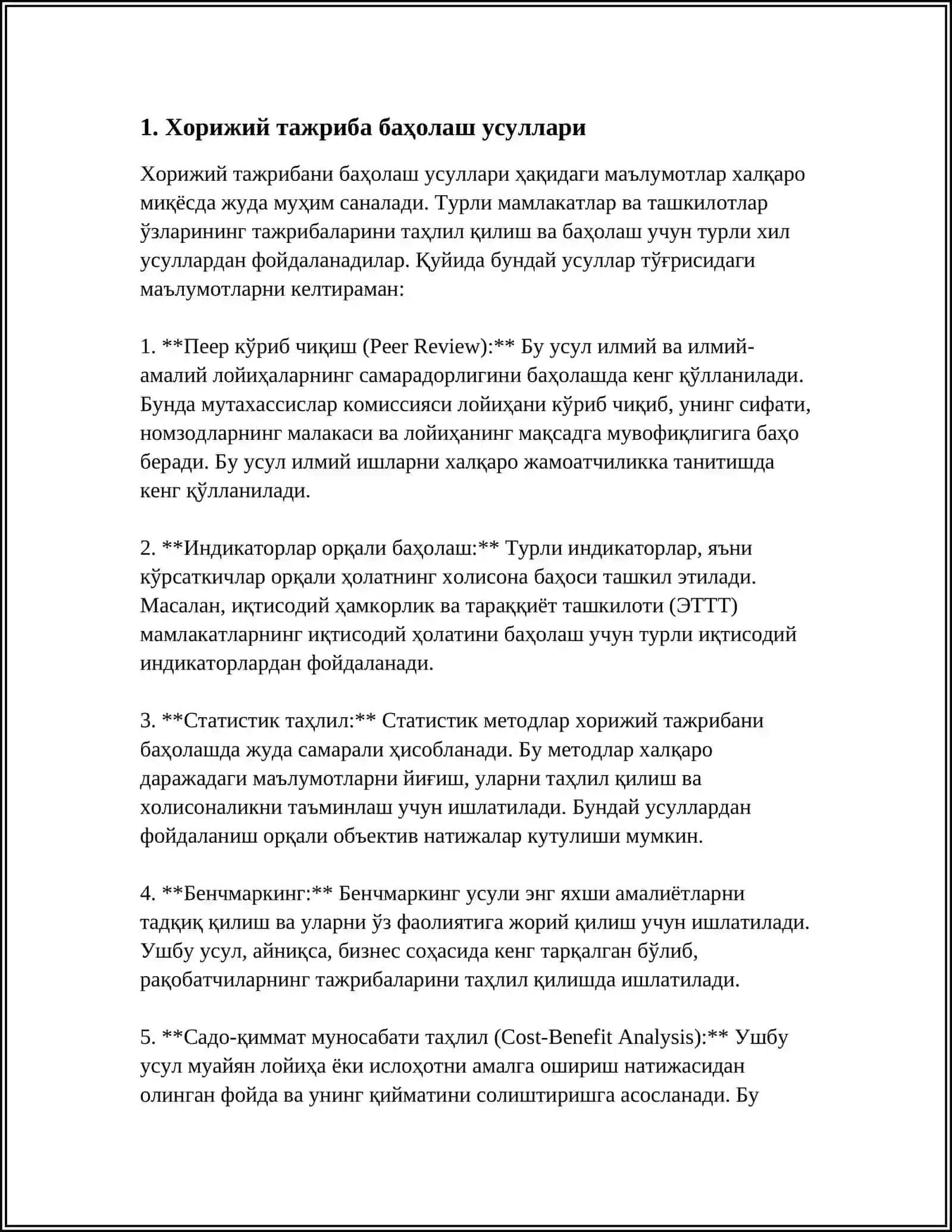 REFERAT Mavzu: MAHALLIY DAVLAT BOSHQARUV HOKIMIYATINI RIVOJLANTIRISHDA XORIJIY FAOLIYATI 3