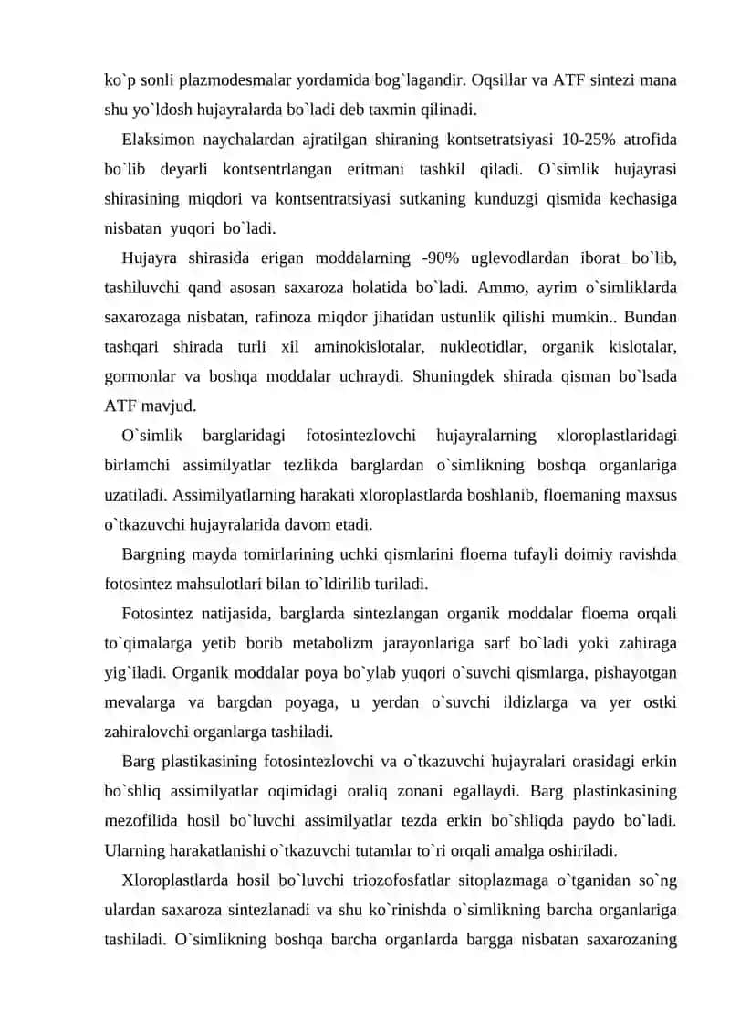 O`simliklarda moddalarning uzoqqa tashiluvi 3