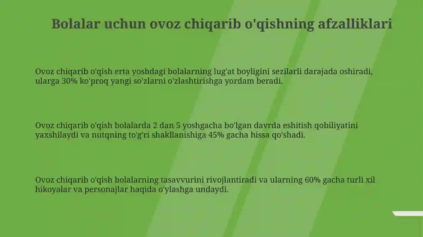 Ovozli o'qishning afzalliklari 3
