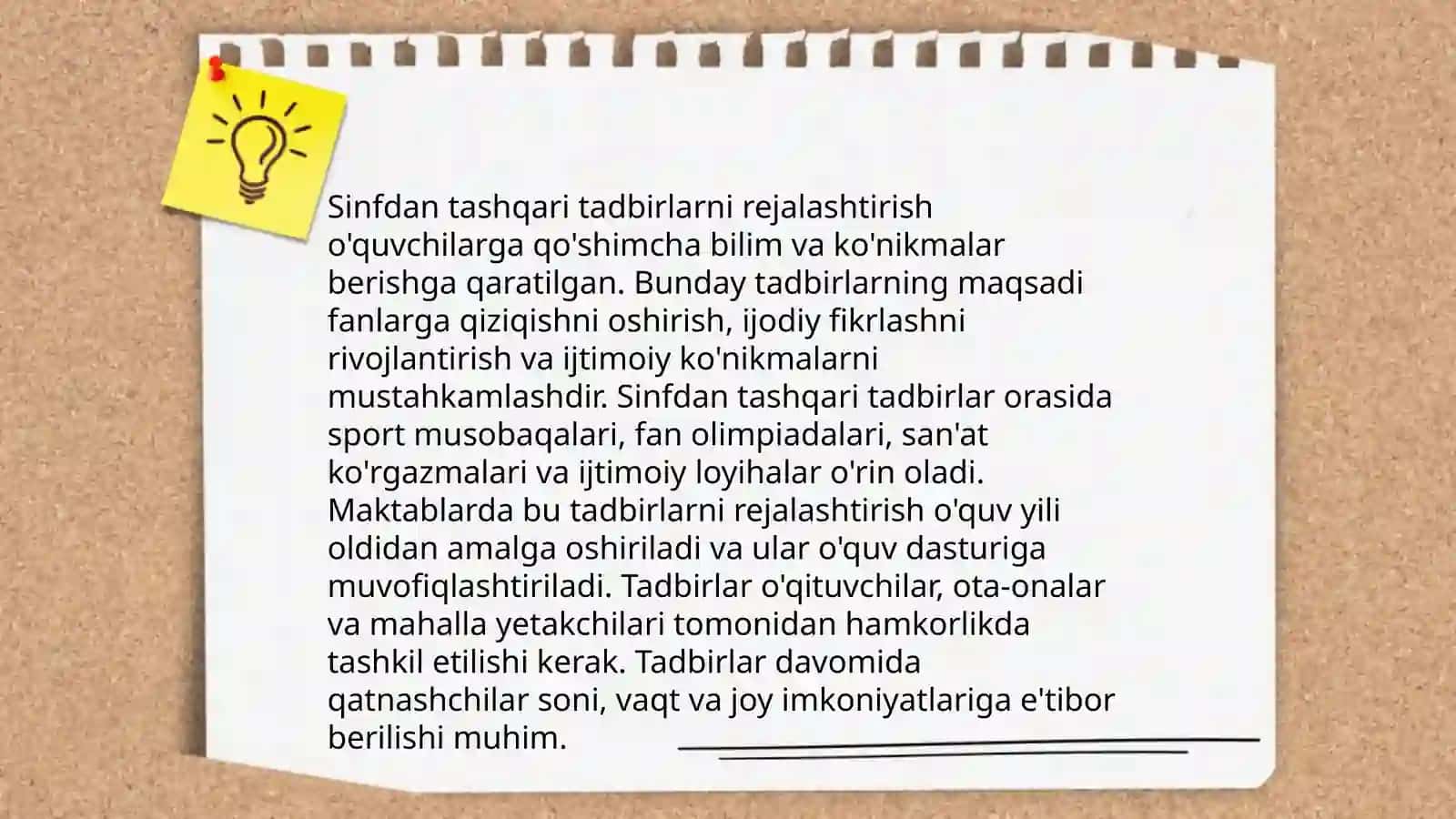 Sinfdan va maktabdan tashqari tarbiyaviy ishlarni tashkil etish 3