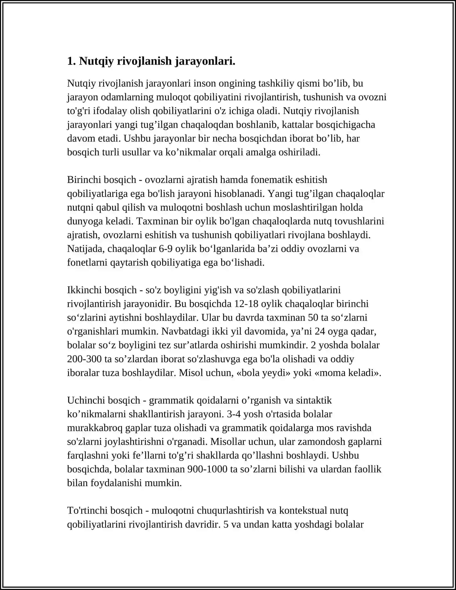 MAKTABGACHA YOSHDAGI NUTQIDA KAMCHILIGI BO'LGAN BOLALARNING RUHIY JARAYONLARI XUSUSIYATLARI 3