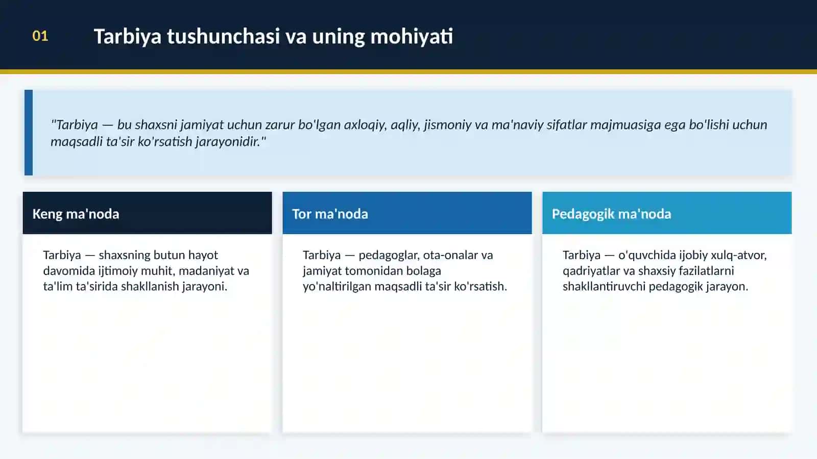 Boshlang'ich ta'limda tarbiya jarayonining mohiyati va mazmuni 3