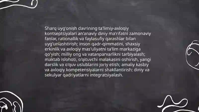 Maktab va pedagogik fikrlar. Sharq uyg'onish davrida-ta'limiy axloqiy fikrlar rivoji 3