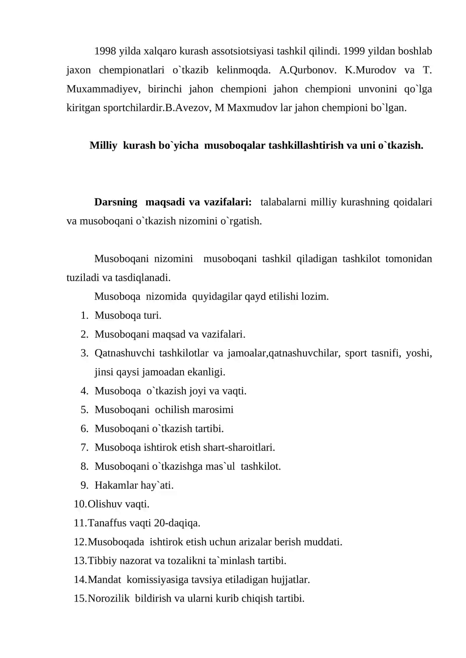 Milliy kurashning kelib chiqishi va rivojlanish bosqichlari 3