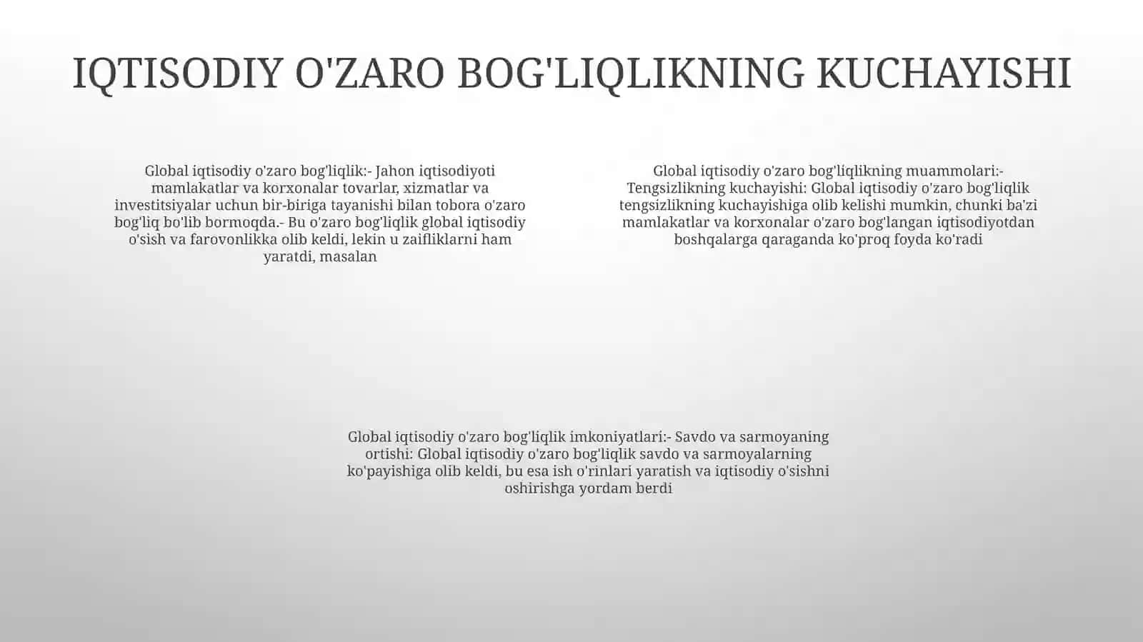 Jahon Xo'Jaligining Glabollashuvi Yo'Nalishlari Va Ziddiyatlari 3