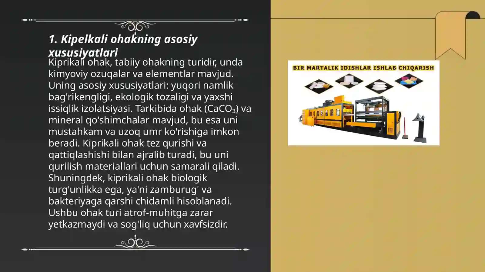 Kipelkali ohak ishlab chiqarish texnologiyasi va qo’llanilishi 3