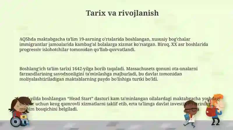 AQSh da maktabgacha va boshlangʻich taʼlim 3
