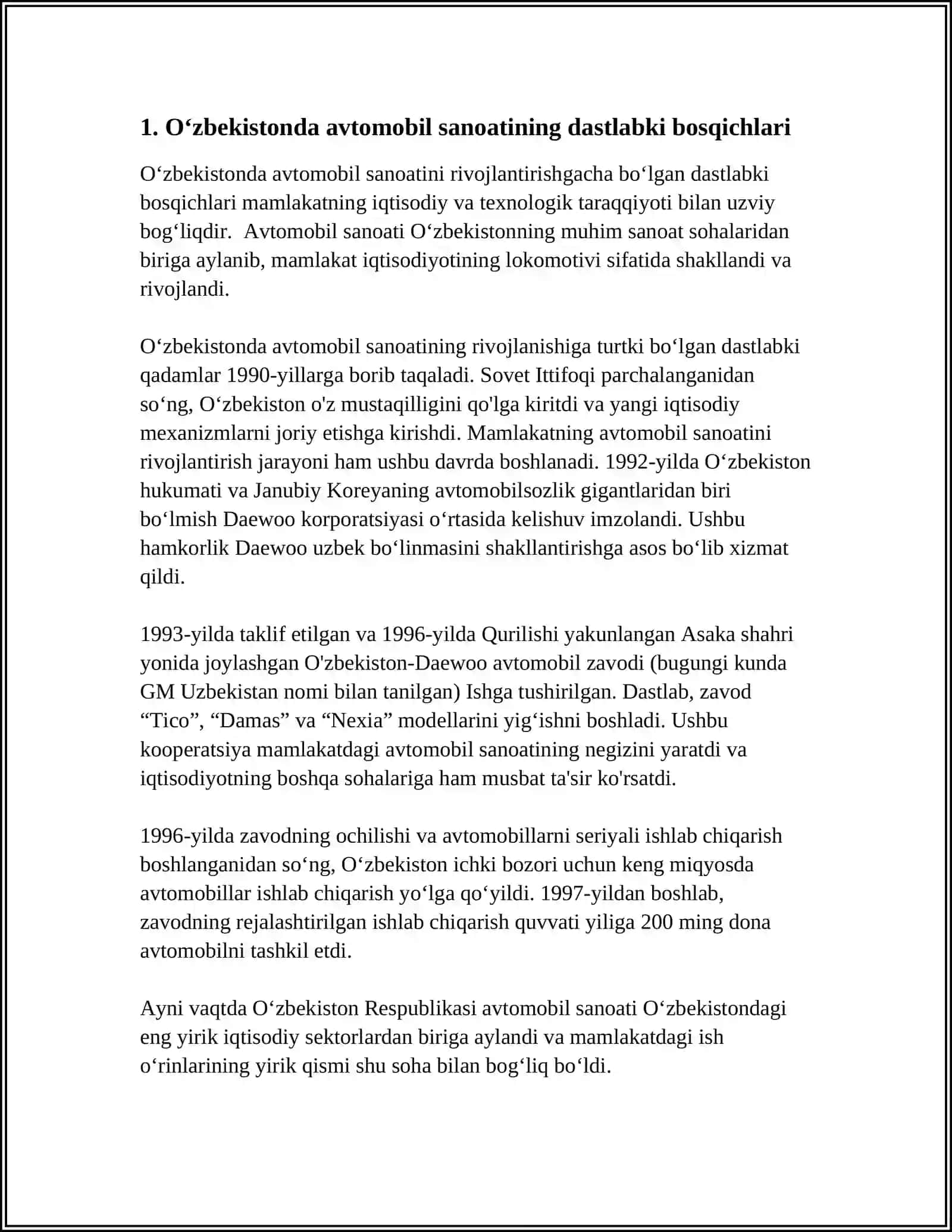 Oʻzbekistonda avtomobil sanoatining tarixi 3