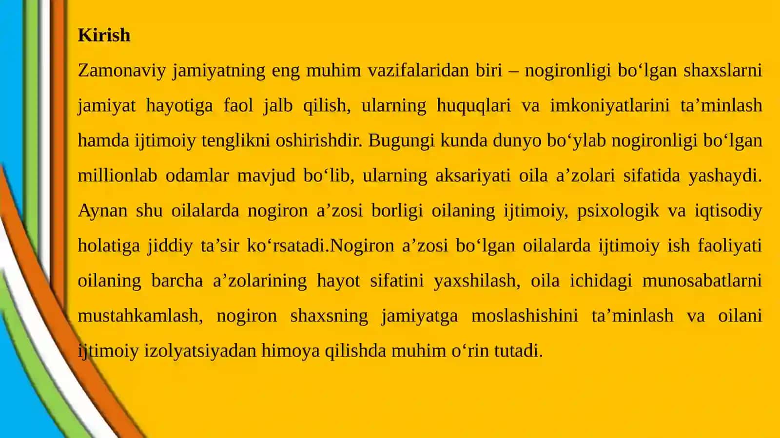 Nogiron a’zosi bo‘lgan oilalarda ijtimoiy ish faoliyatining o‘ziga xos jihatlari 3