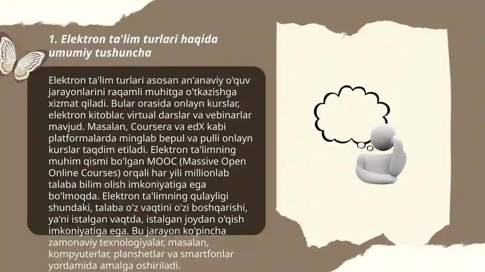 Elektron ta'lim turlari. Ma'lumotlar bazasini yaratish va qayta ishlash 3