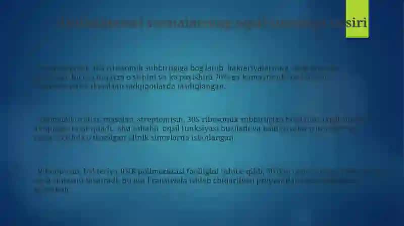 Antibakteriyalarning hujayra nuklein kislotalariga ta'sir mexanizmlari 3