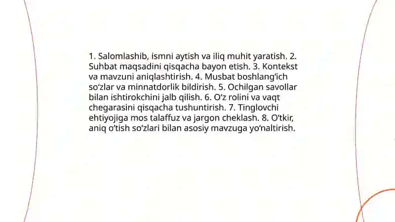 Suhbatni rivojlantirish va tanqid qilish 3
