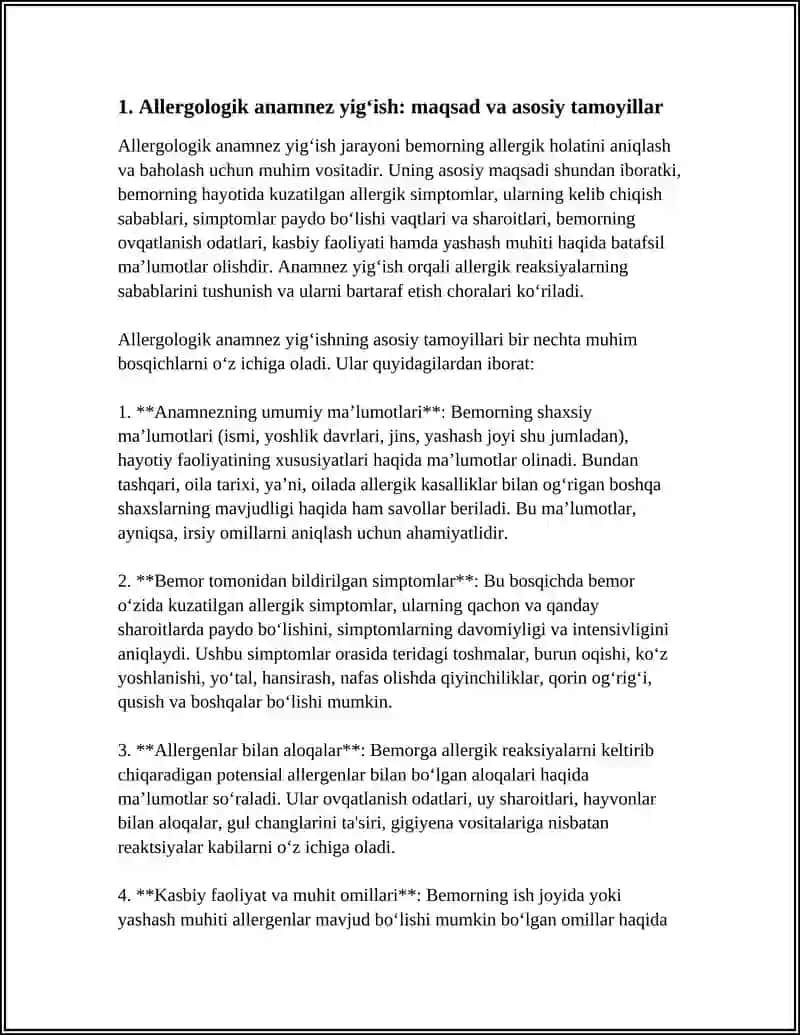 ALLERGOLOGIK ANAMNEZ YIG'ISH 3
