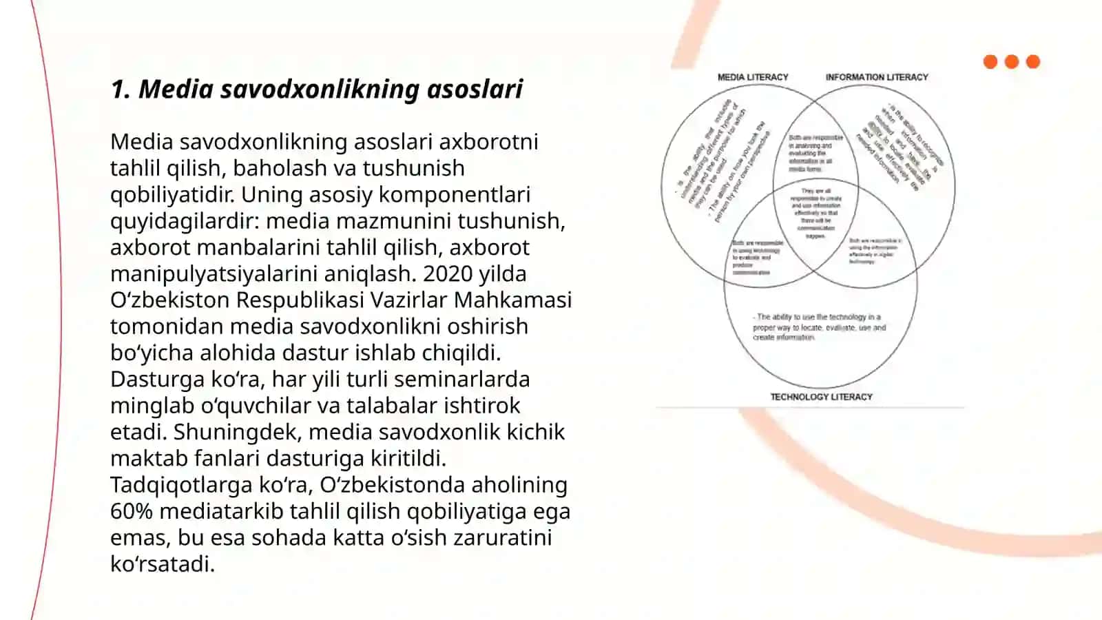 Media savodxonlik va axborot madaniyati fanining predmeti va jamiyat taraqiyotidagi oʻrni 3