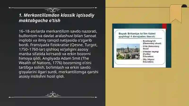 "Angiliya va Fransiyada klassik iqtisodiy maktabning paydo bolishi" 3