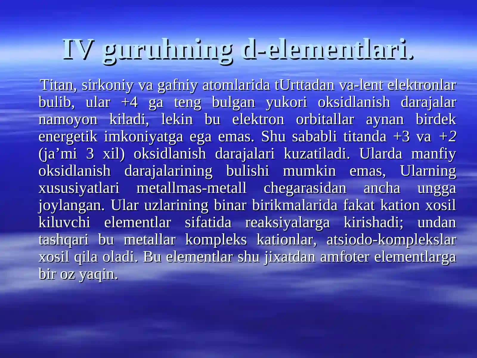 D- ELEMENTLARNING IZOTOPLI,PEREOKSO VA GETEROPOLI BIRIKMALARI VA ULARNING XOSSALARI 3