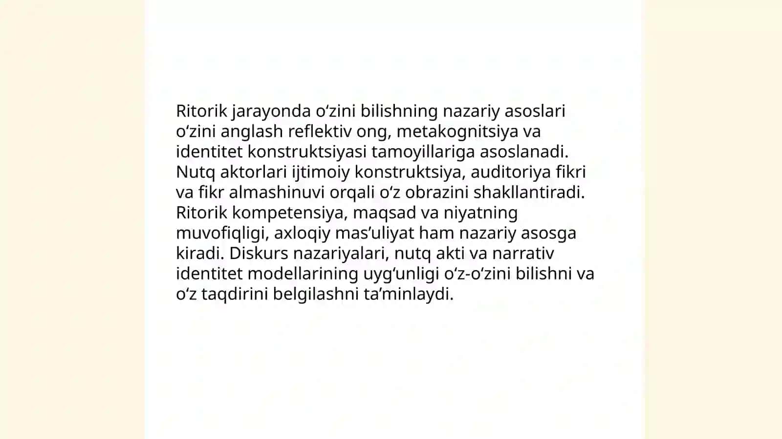 Ritorik jarayonda o‘z-o‘zini bilish va o‘z taqdirini o‘zi belgilash 3