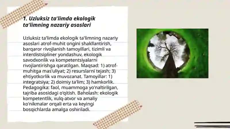 Uzluksiz talimda ekalogik talim konsepsiyasi 3