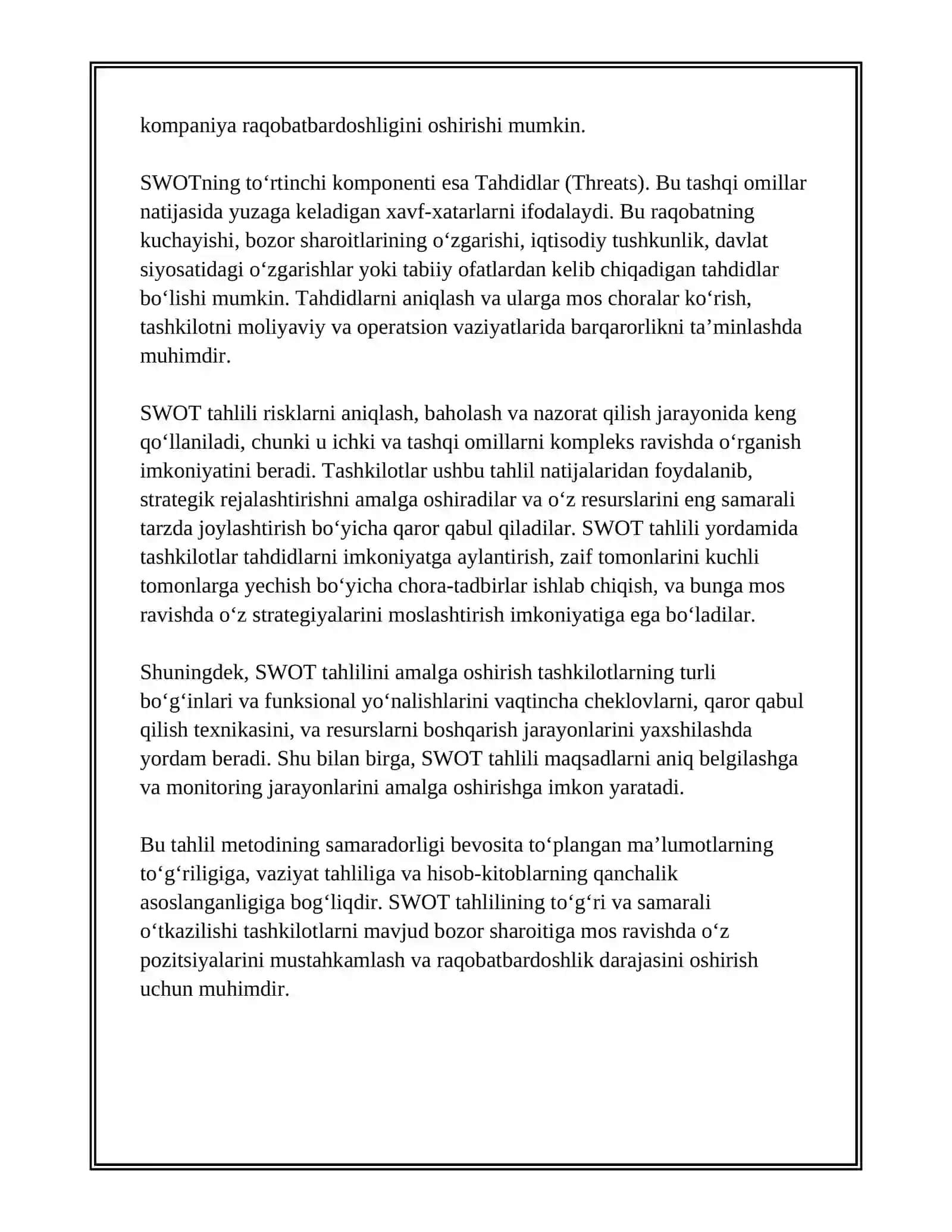 RISKLARNI ANIQLASH, BAHOLASH VA NAZORAT QILISH USULLARI 3