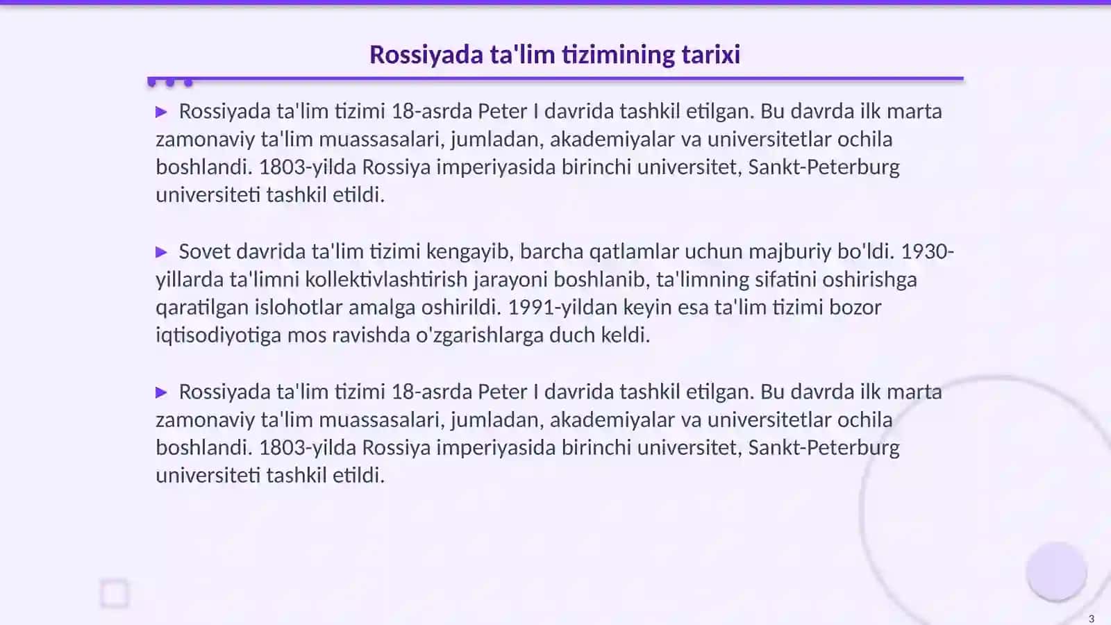 Rossiyada talim tizimi haqida malumot 3