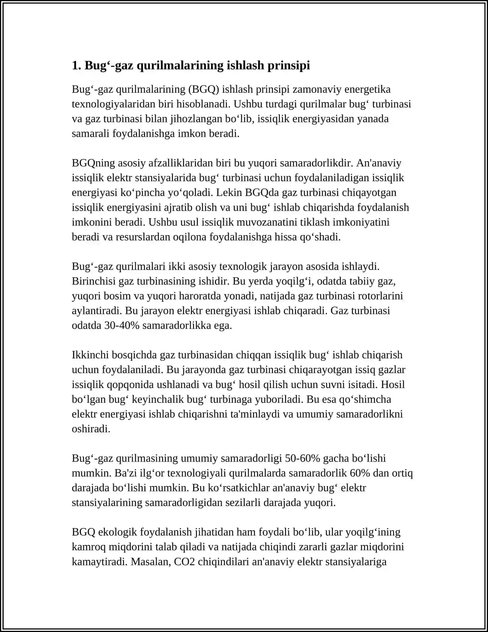O'ZBEKISTON ENERGETIKASIDA BUG'-GAZ QURILMALARI 3