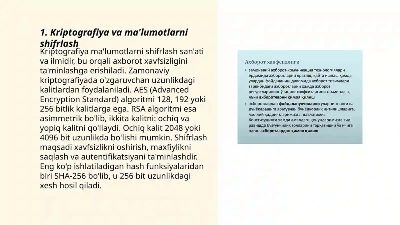 Axborot xavfsizligini ta'minlashning zamonaviy usullari va vositalari 3
