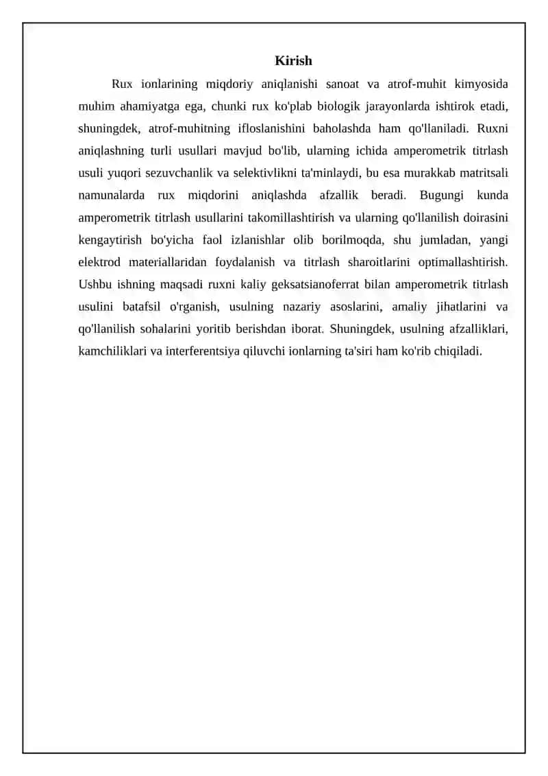 Amperometrik titirlash usulida ruxni geksotiyanoferrat kaliy bilan titirlab aniqlash 3