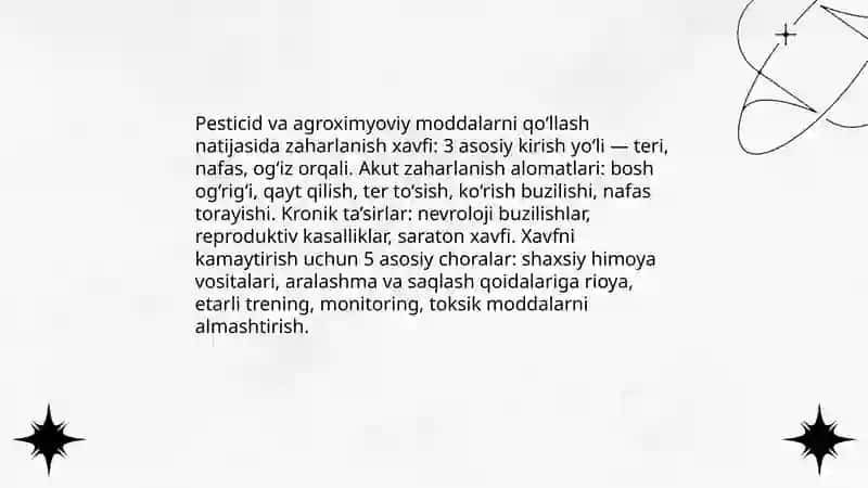Qishloq xo'jaligi sohasidagi mehnat muhofazasi muammolari 3
