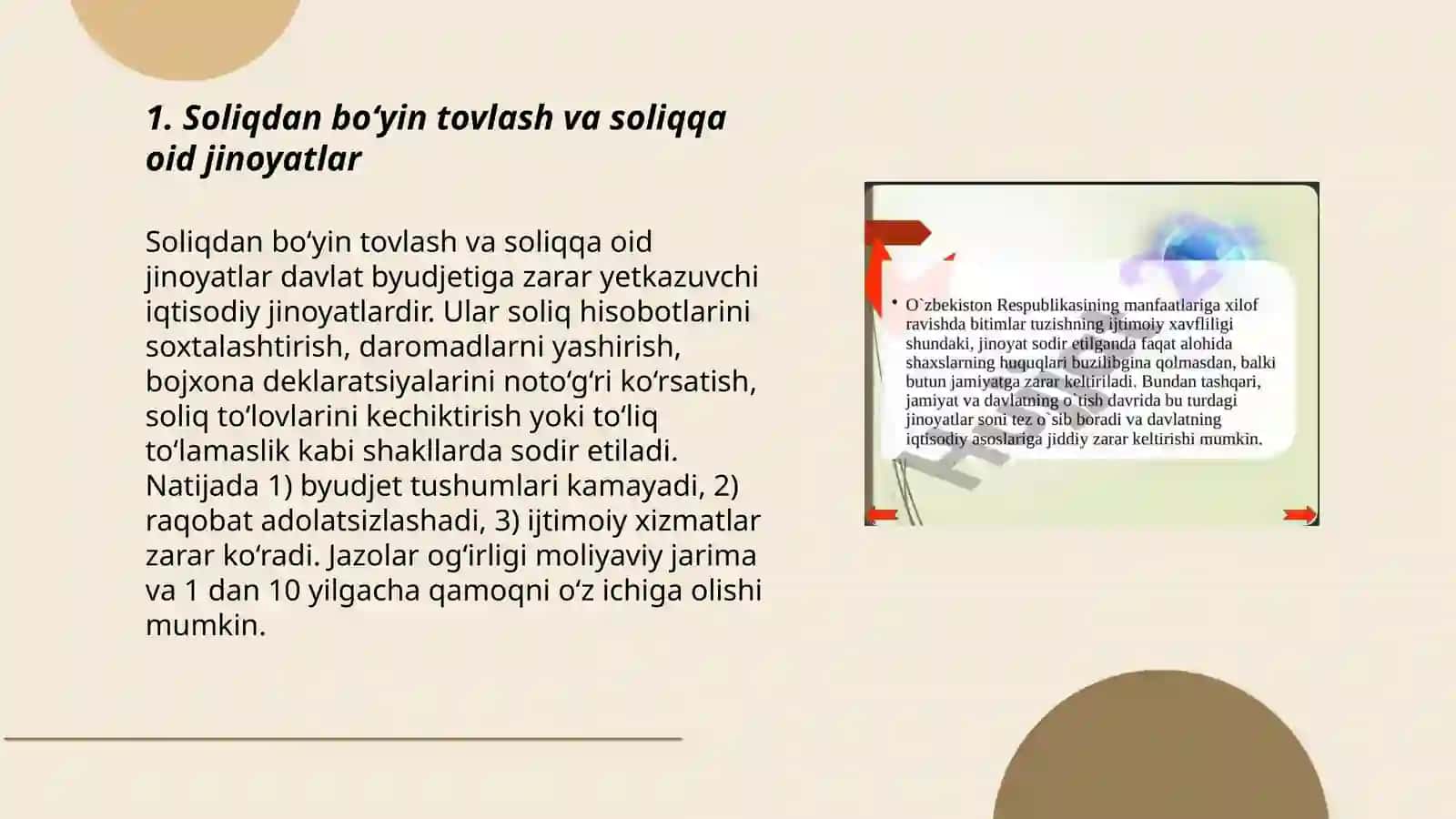Soliqdan bo‘yin tovlash va soliqqa oid jinoyatlar 3