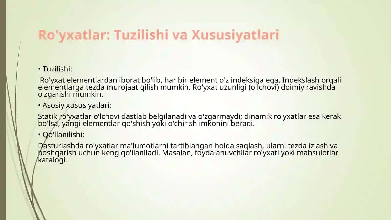 Javada lists (roʻyxatlar), Stacks ( steklar) Queues (navbatlar) va Priority Queues ( ustuvor navbatlar) 3