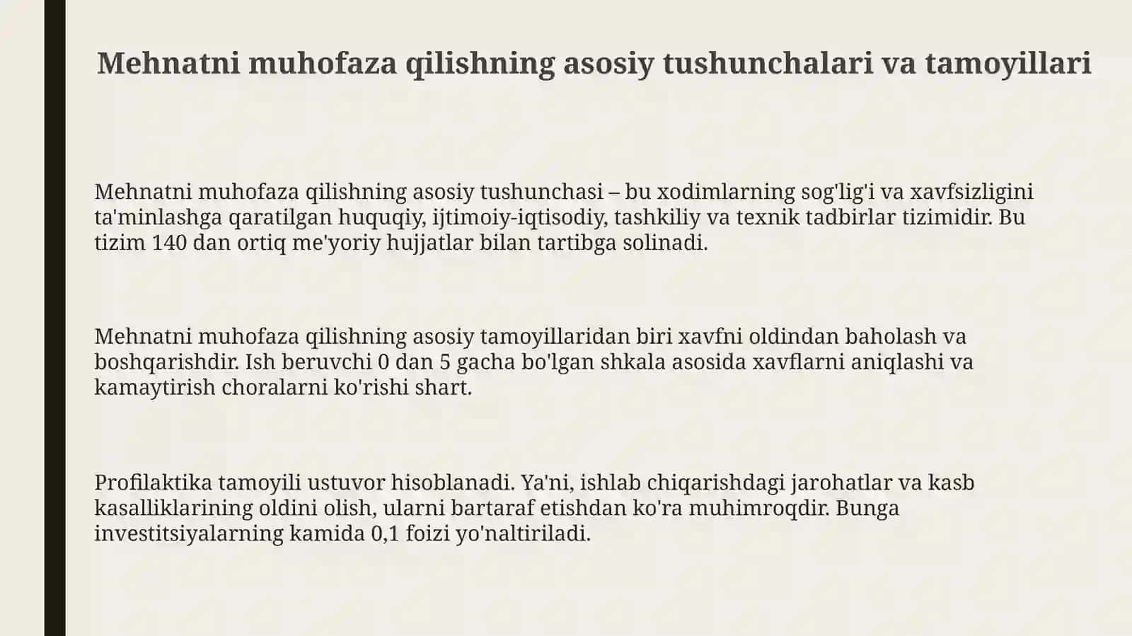 Mehnatni muhofaza qilishning qonuniy asoslari 3