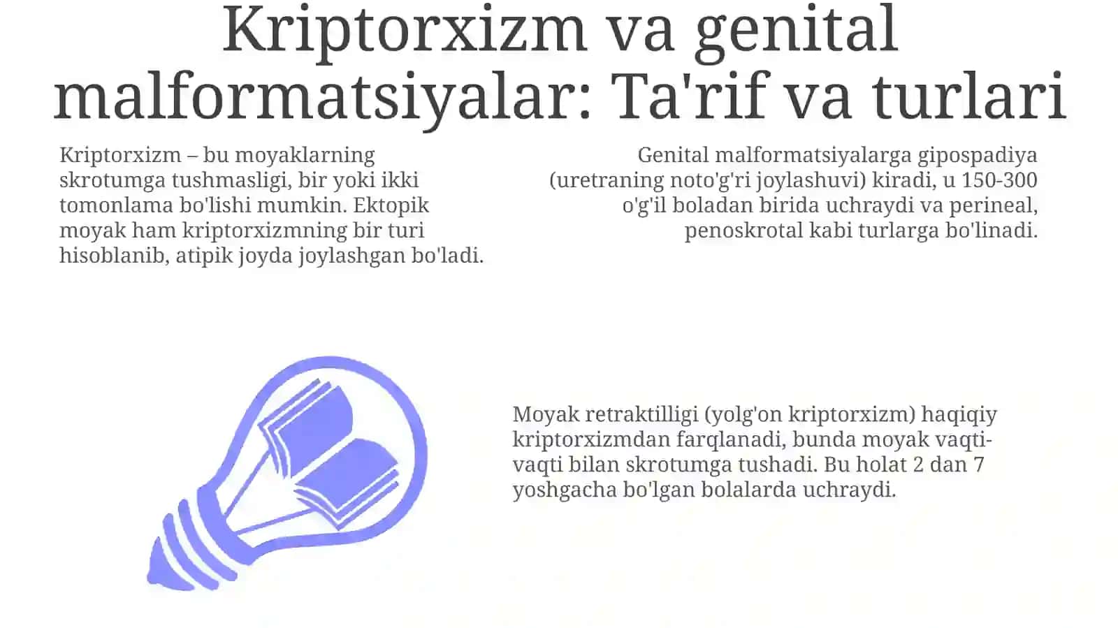 Moyakning yorg‘oqqa tushish jarayoni va jinsiy a’zolarning rivojlanish nuqsonlari 3