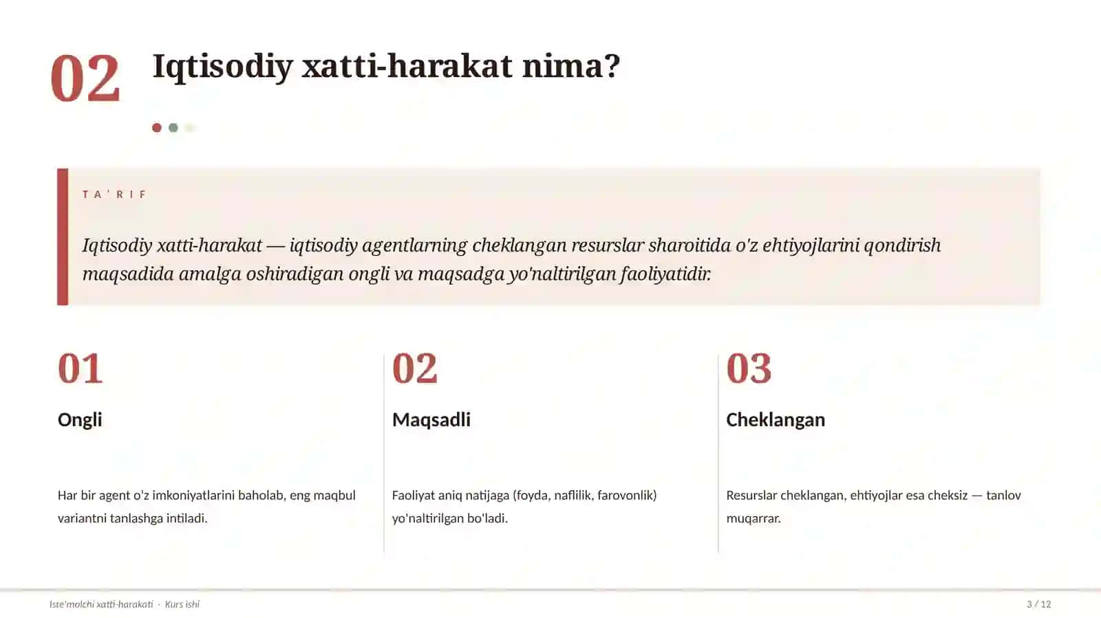 Iste'molchilar Xatti-Harakatining Asosiy Prinsiplari va Omillari (A+ Kurs Ishi / Prezentatsiya) 3