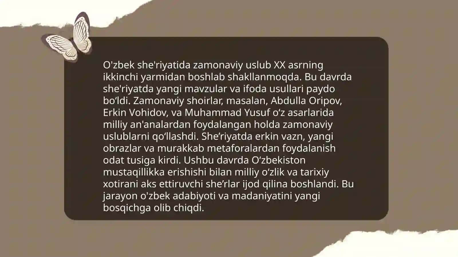 O'zbek she'riyatida zamonaviy uslub 3