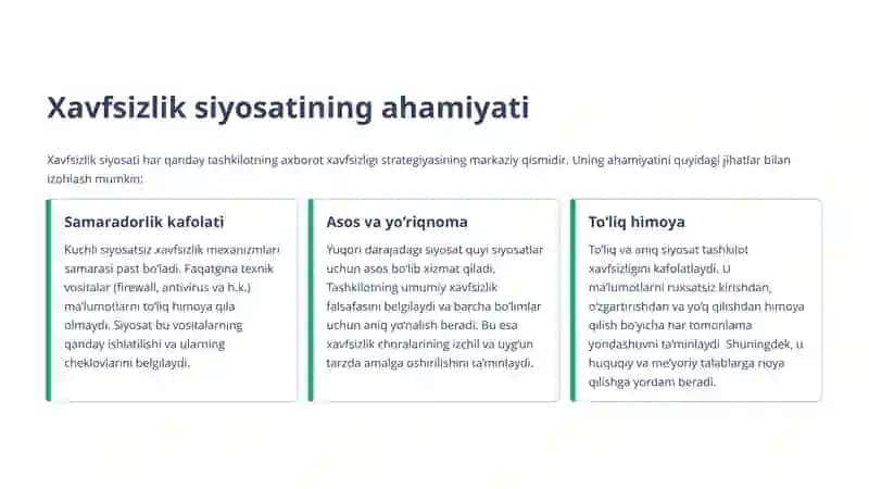Xavfsizlik siyosati va boshqaruv 3