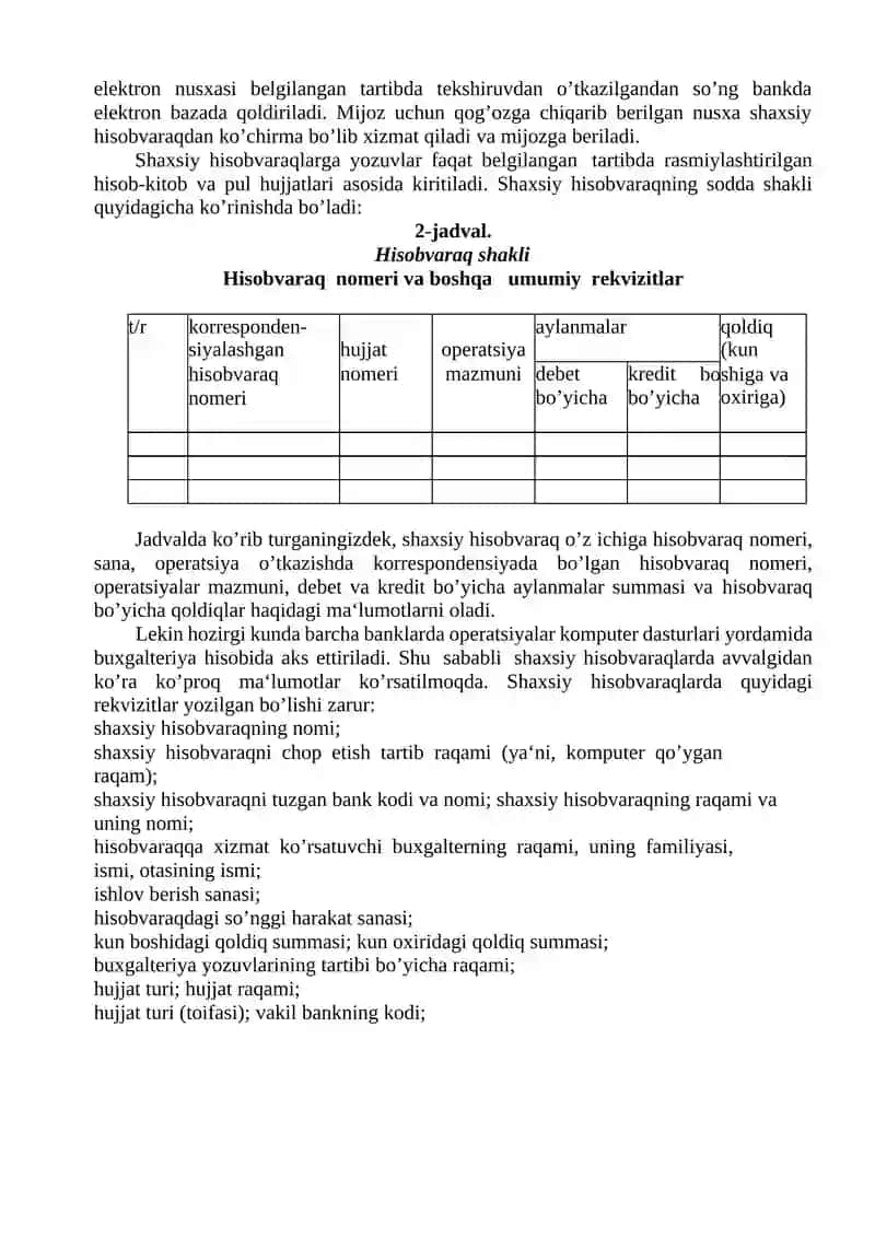 BANKLARDA BOSH VA YORDAMCHI KITOBLAR 3