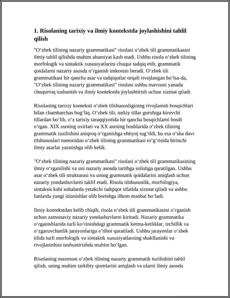 "OʻZBEK TILINING NAZARIY GRAMMATIKASI" RISOLASINI OʻQIB TAHLIL QILISH 3