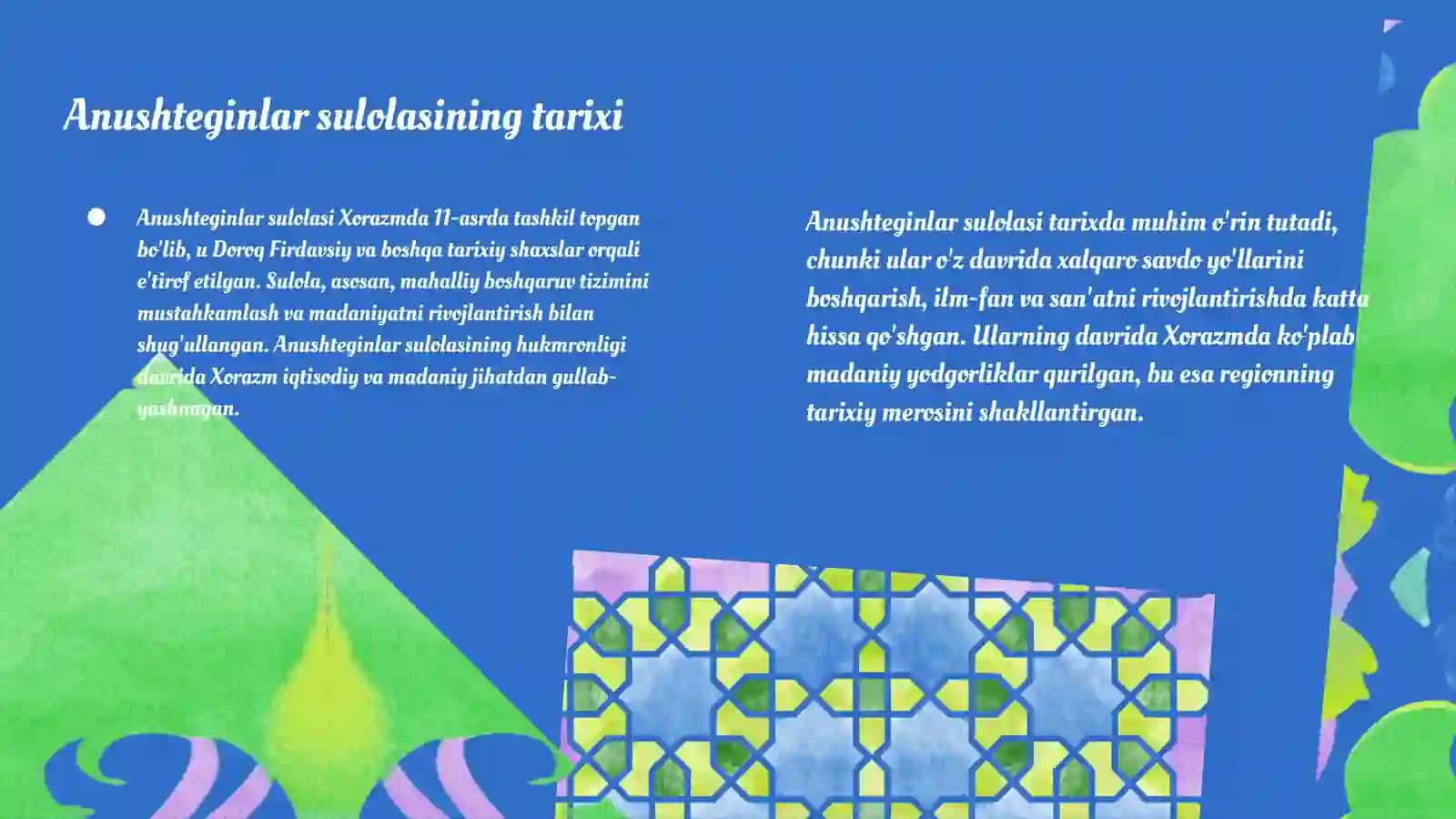 Xorazmyerlari Anushteginlar sulolasi hukmronligi davrida 3