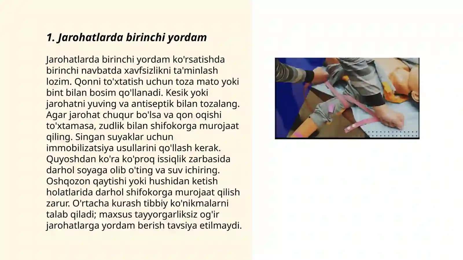 Birinchi tibbiy yordam korsatish 3