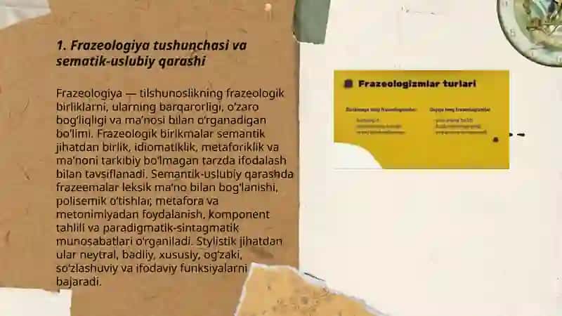 Frazeologiya.Frazeologidmlarning sematik uslubiy hususiyatlari 3