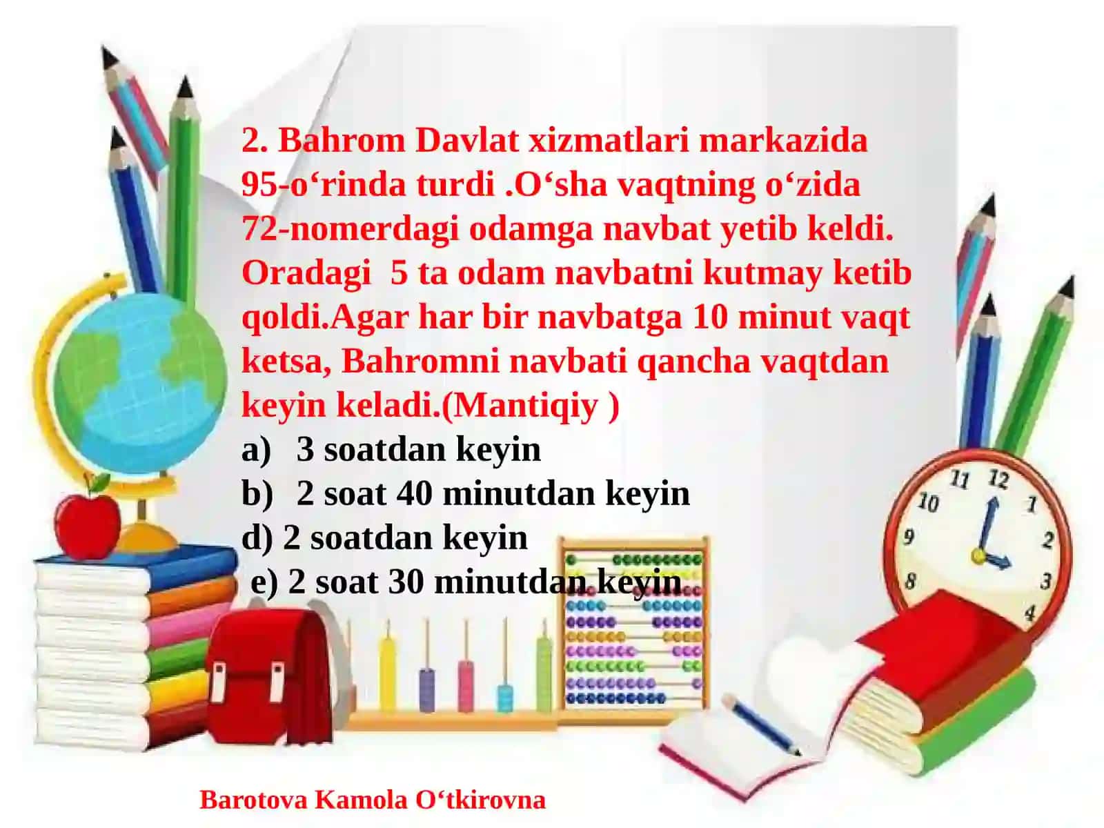 3-4-sinf o‘quvchilari uchun Matematika fanidan BILIMDONLAR BELLASHUVI nomli onlayn tanlov topshiriqlari 3