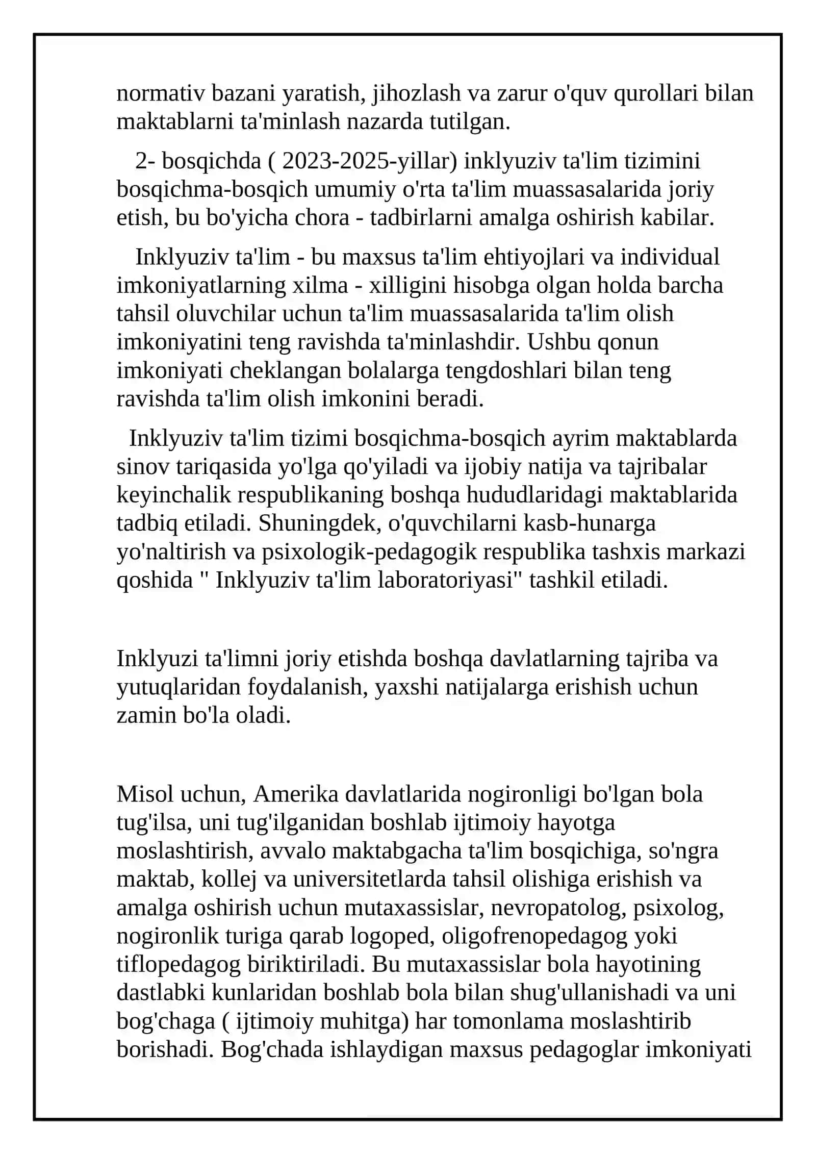 Imkonyati cheklangan bolalarni samarali inkuliziv talim olishning asosiy sharti 3