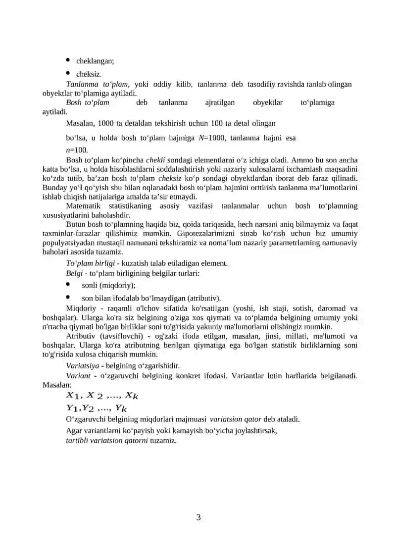Ehtimollar nazariyasi va matematik statistikaning asosiy tushunchalari 3
