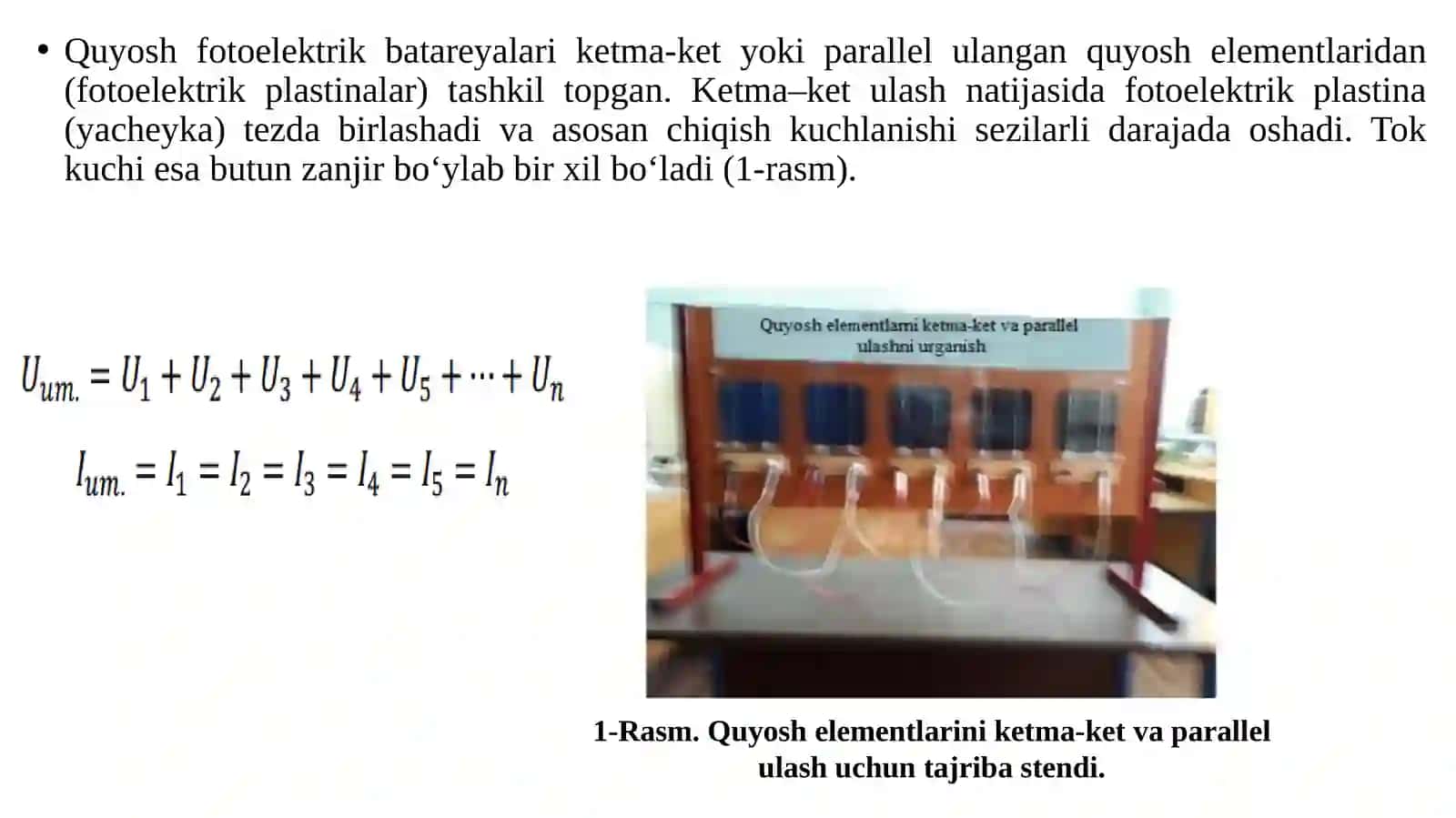 Quyosh batareyalarini ketma-ket ulash 3